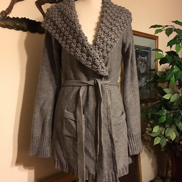 Fever Sweaters - Fever hand knit grey cardigan NWOT L